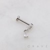 DANGLE CZ TEARDROP CASCADE THREADLESS (PUSH IN) 316L SURGICAL STEEL LABRET SET